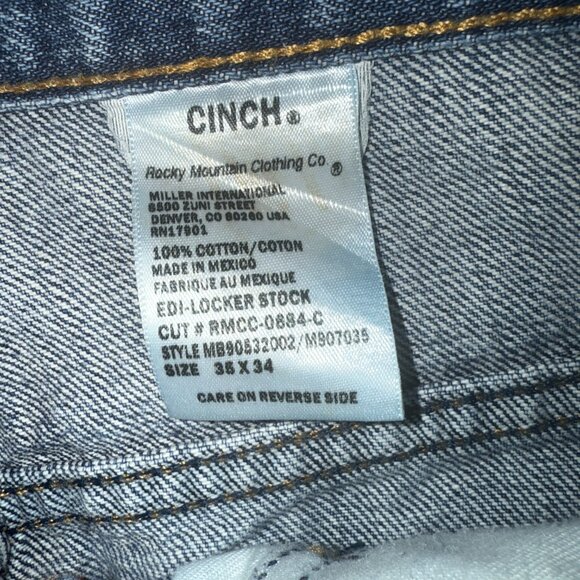 Cinch Bronze Label Slim Fit Jeans Dark Stone Tapered Leg Western Actual 36 34 - Picture 7 of 11